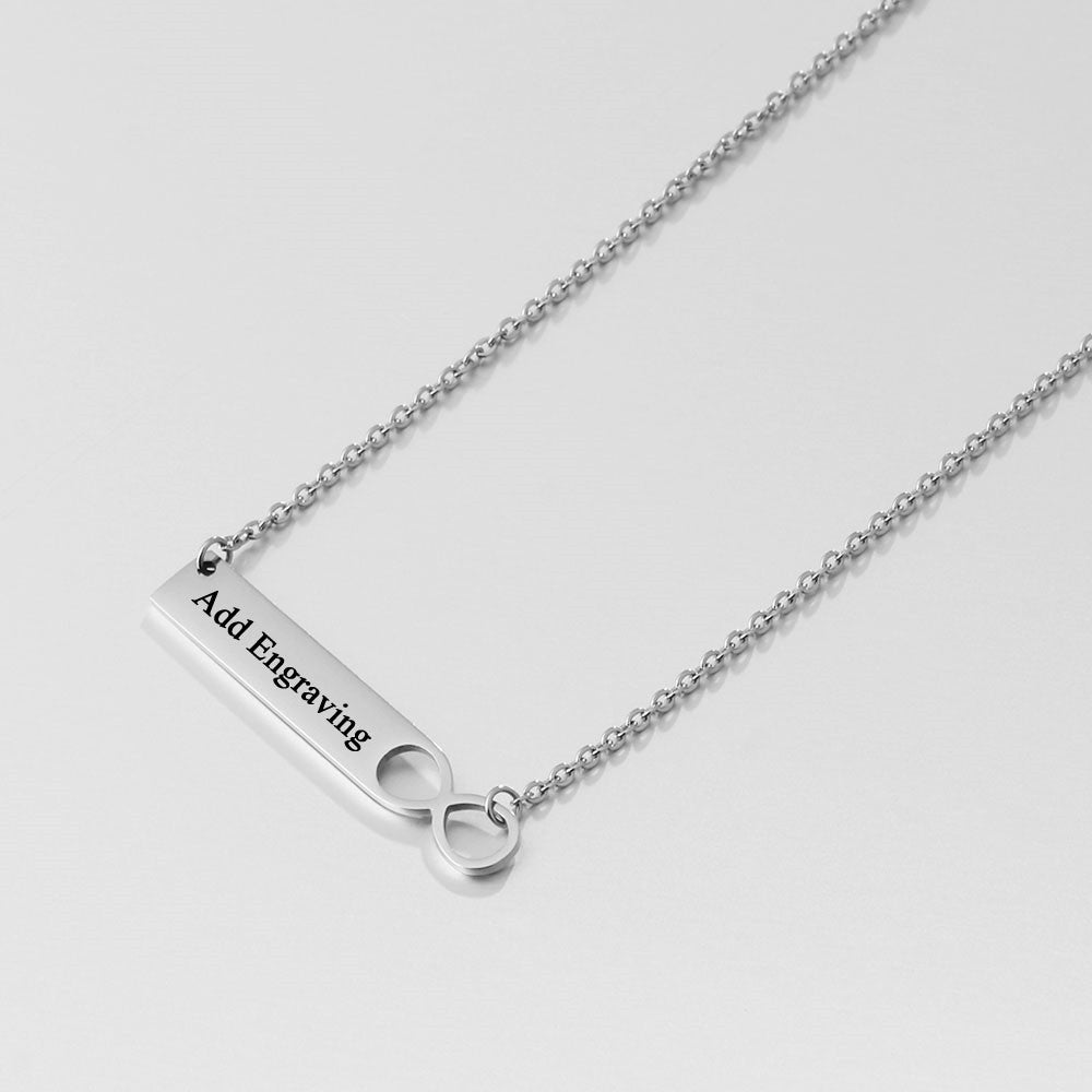 Stainless Steel Nameplate Bar Necklace