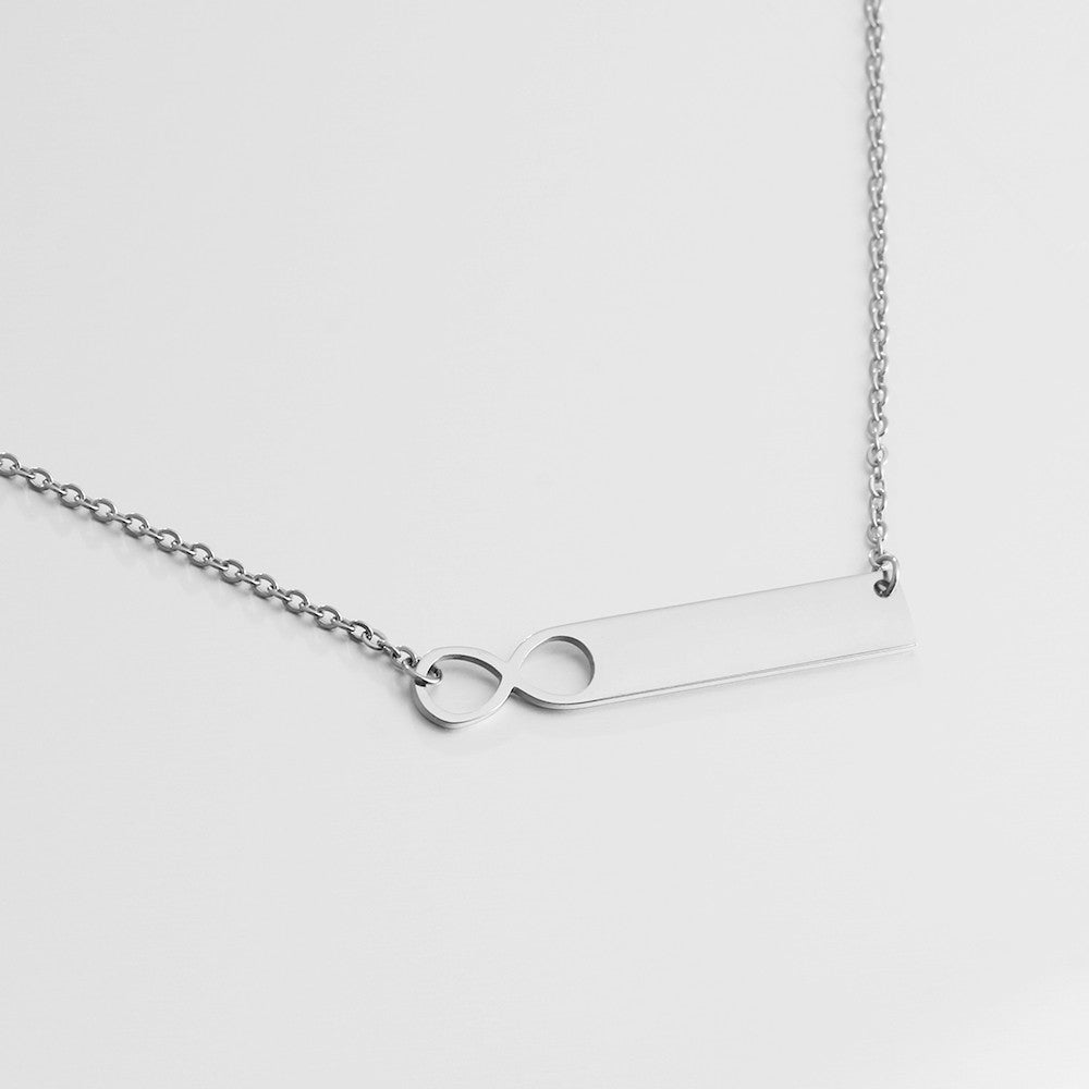 Stainless Steel Nameplate Bar Necklace