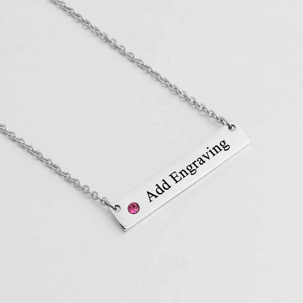 Custom Bar Birthstone Necklace