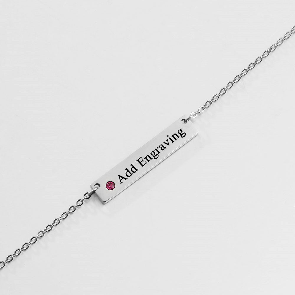 Custom Bar Birthstone Necklace