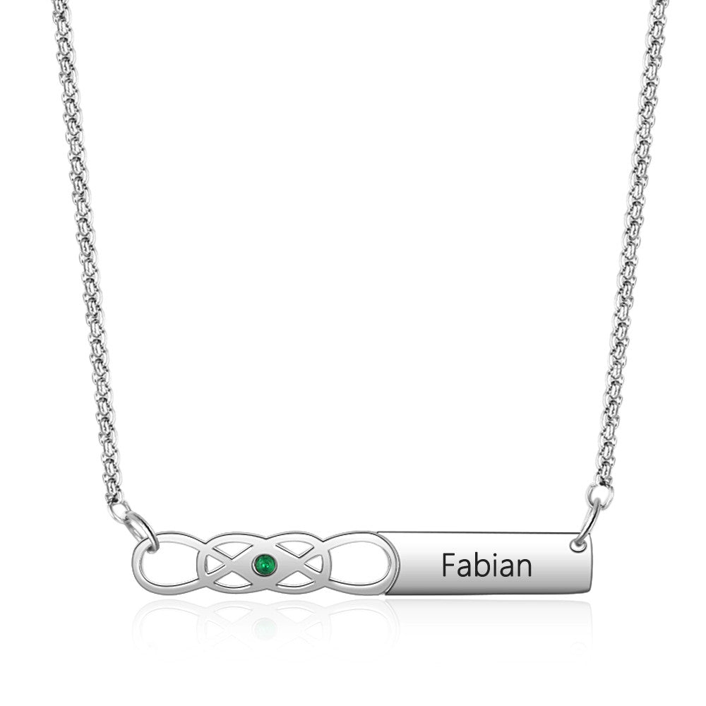 Custom Bar Birthstone Necklace