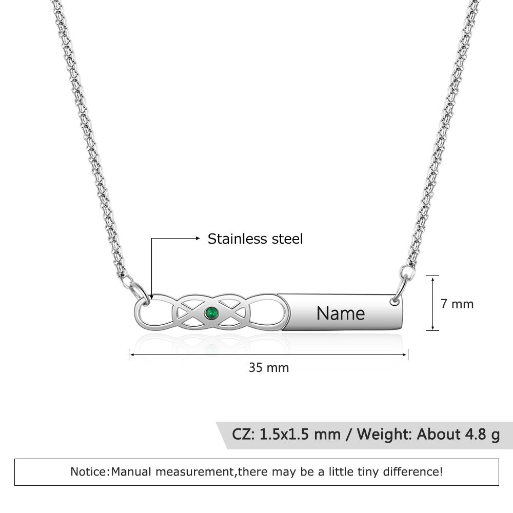 Custom Bar Birthstone Necklace