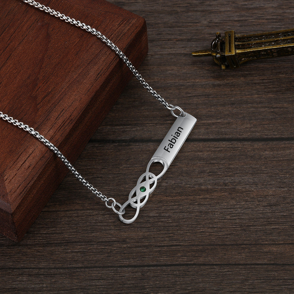 Custom Bar Birthstone Necklace