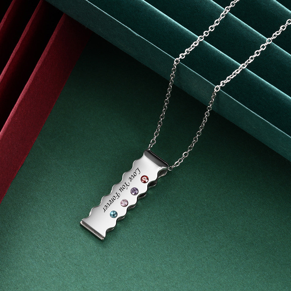 Birthstone Personalized Stainless Steel Necklace