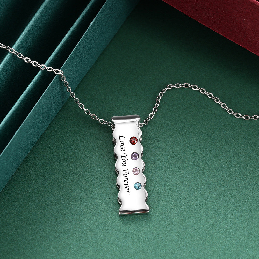 Birthstone Personalized Stainless Steel Necklace