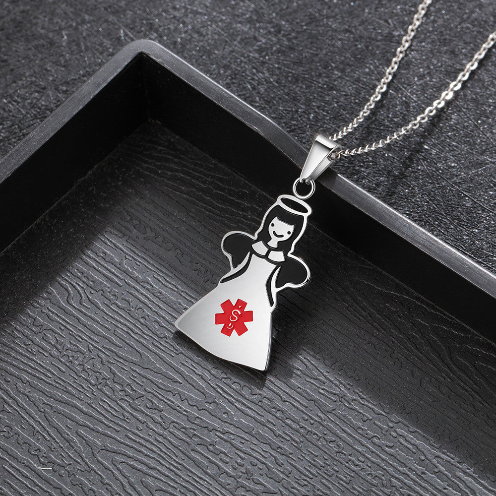 Personalized Stainless Steel Kid Medical Necklace