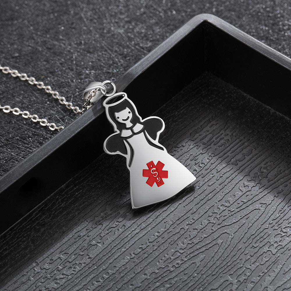 Personalized Stainless Steel Kid Medical Necklace