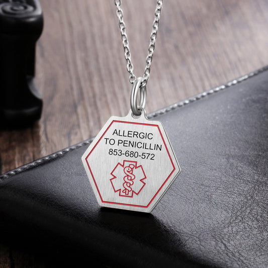 Personalized Sainless Steal Medical Necklace