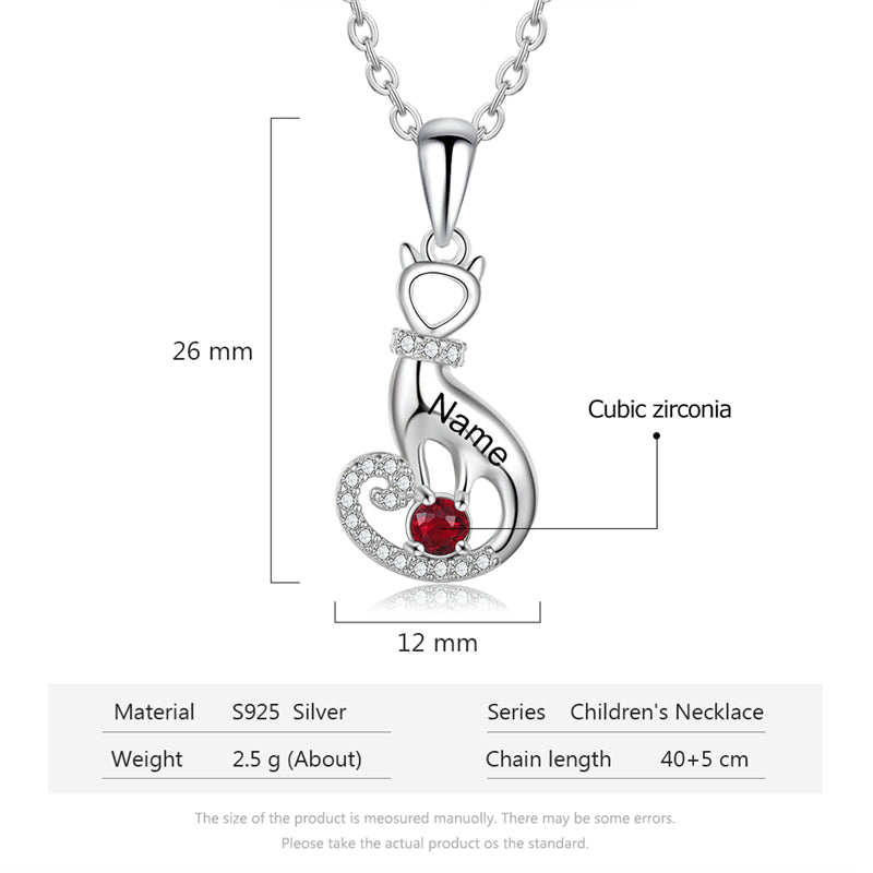 925 Sterling Silver One Birthstone Necklace