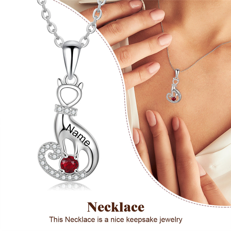 925 Sterling Silver One Birthstone Necklace