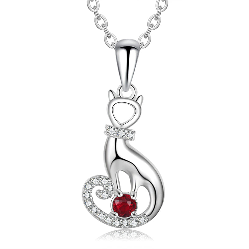 925 Sterling Silver One Birthstone Necklace