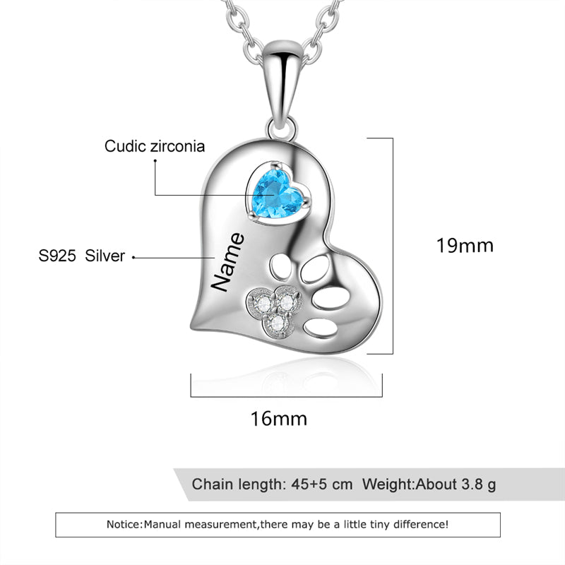 925 Sterling Silver One Birthstone Necklace