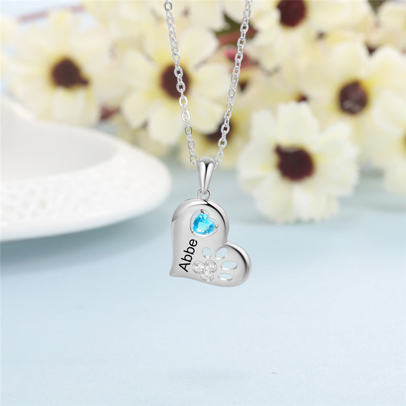 925 Sterling Silver One Birthstone Necklace