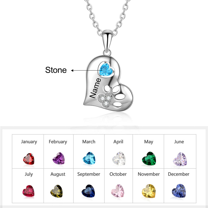 925 Sterling Silver One Birthstone Necklace