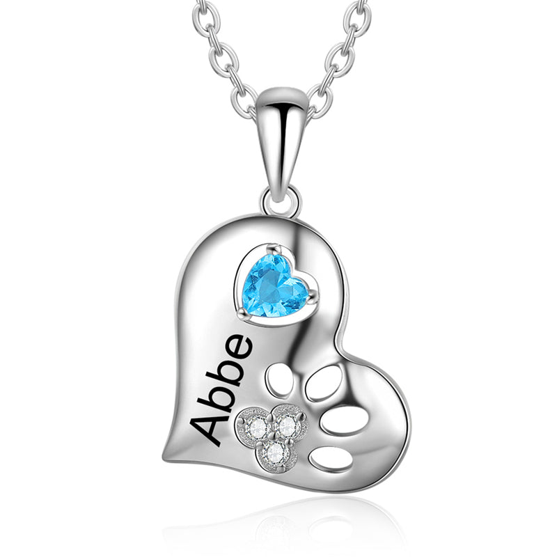 925 Sterling Silver One Birthstone Necklace