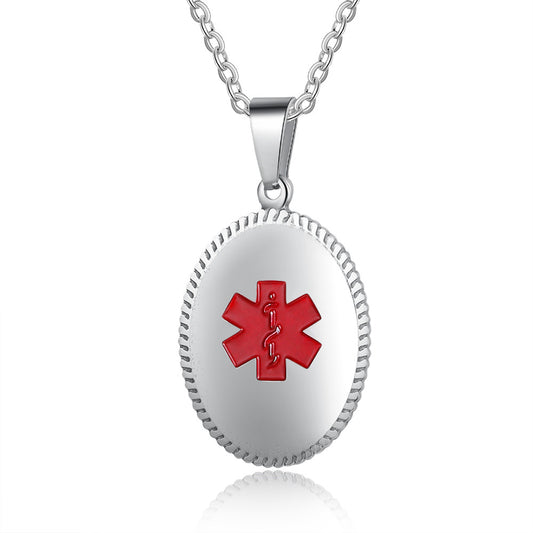 Engraving Stainless Steel Medical Necklace