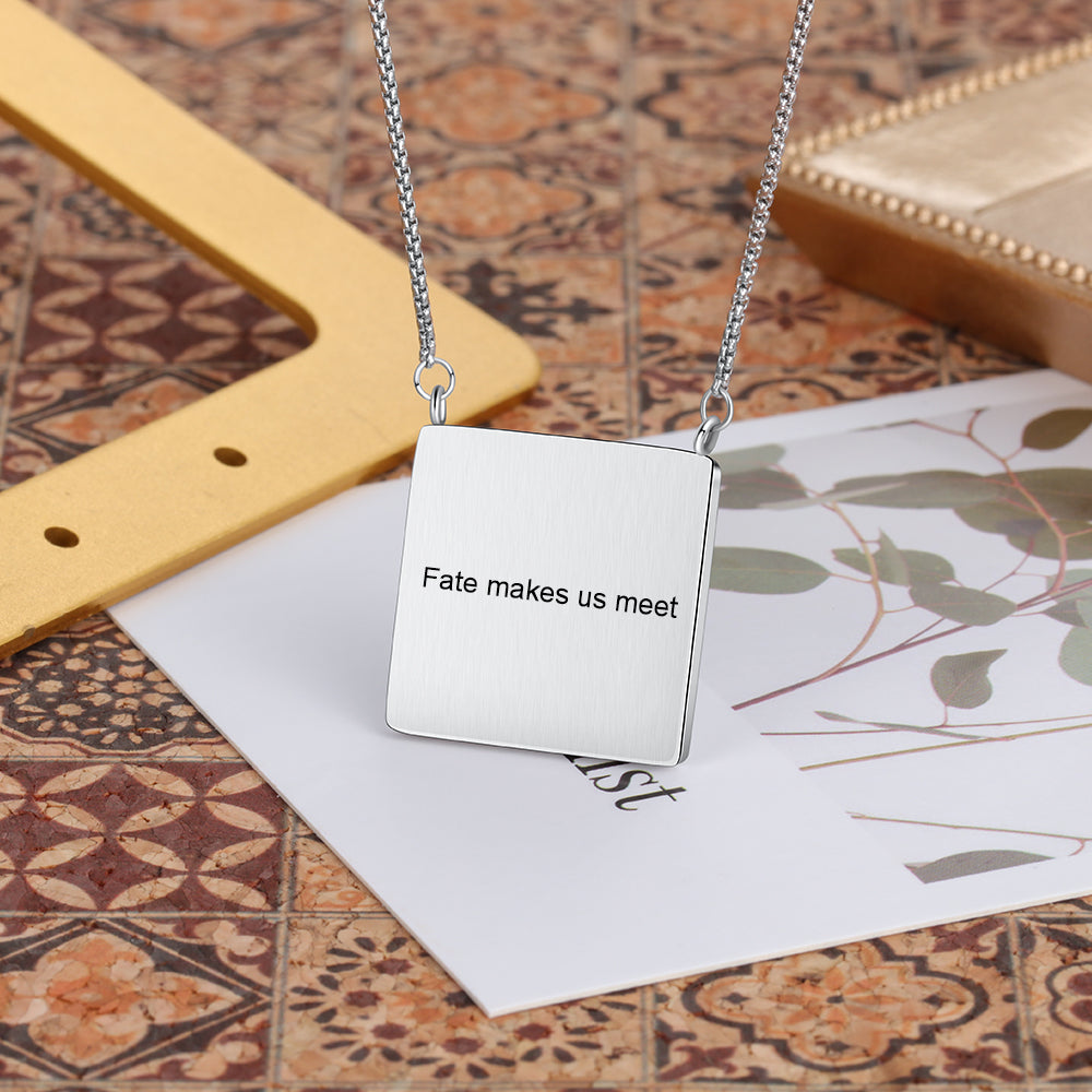 Customized Stainless Square Photo Pendant Necklace