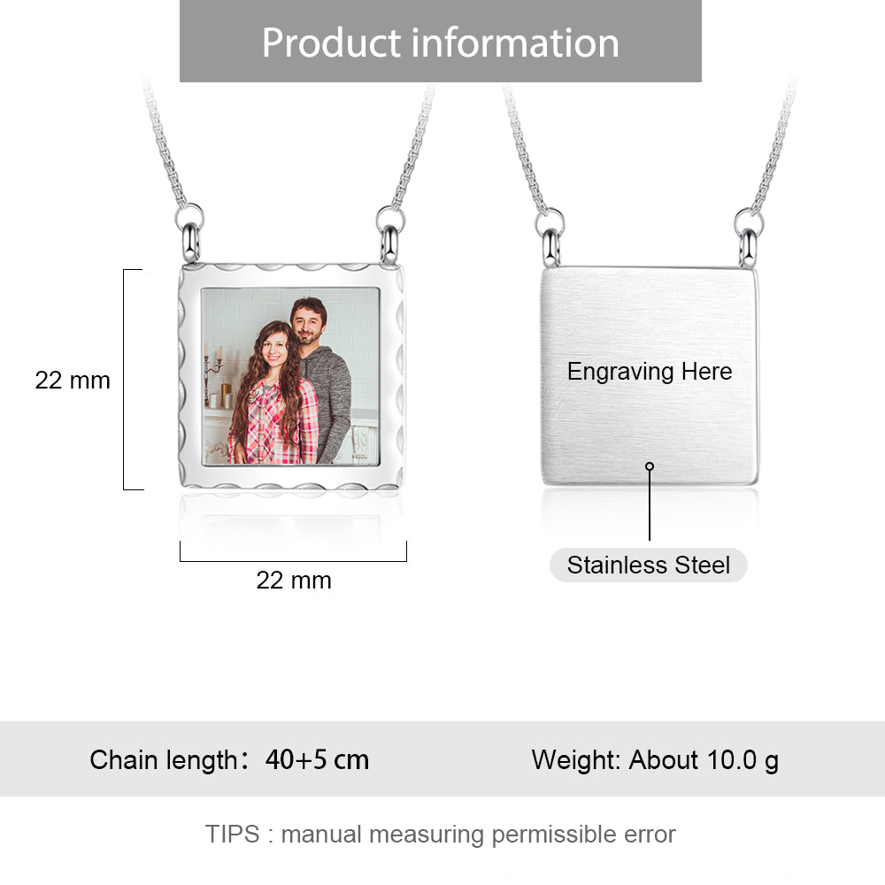 Stainless Steel Personalized Photo Necklace