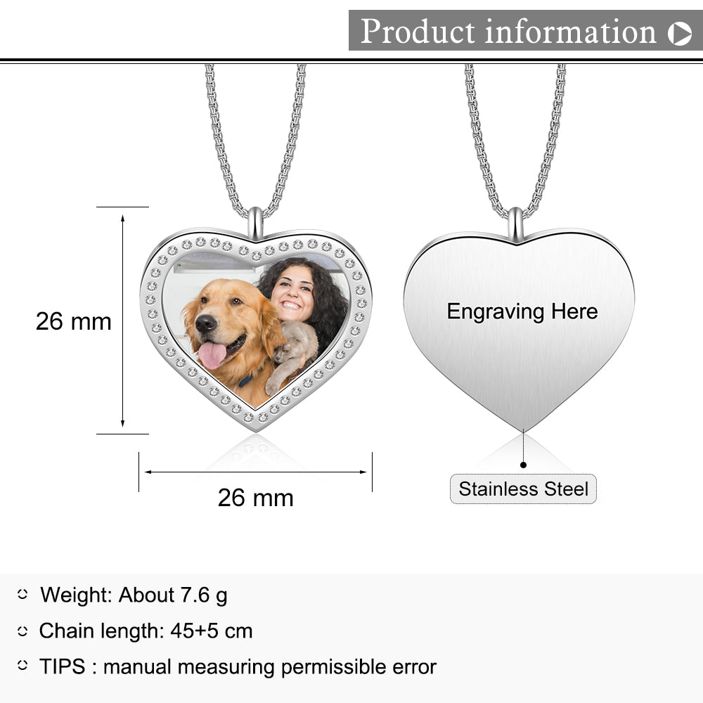 Stainless Steel Customized Photo Pendant Necklace