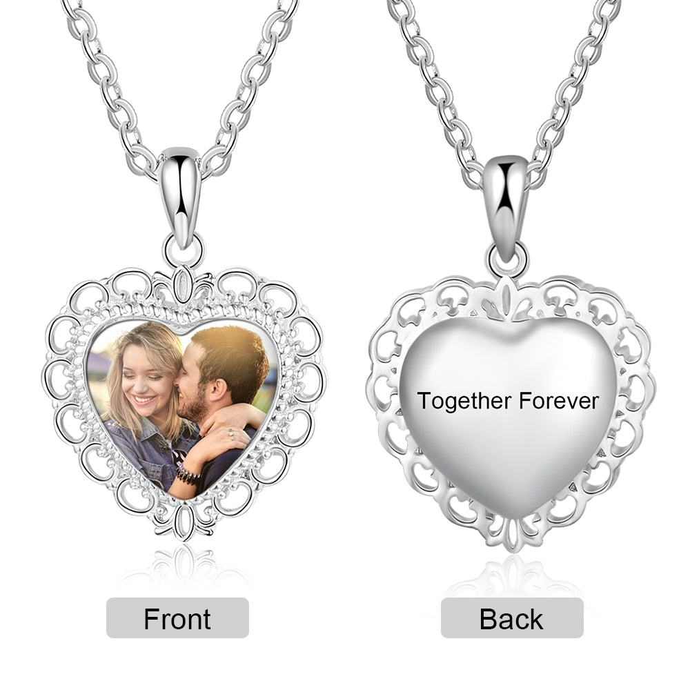 Heart Shape Photo Pendant Necklace