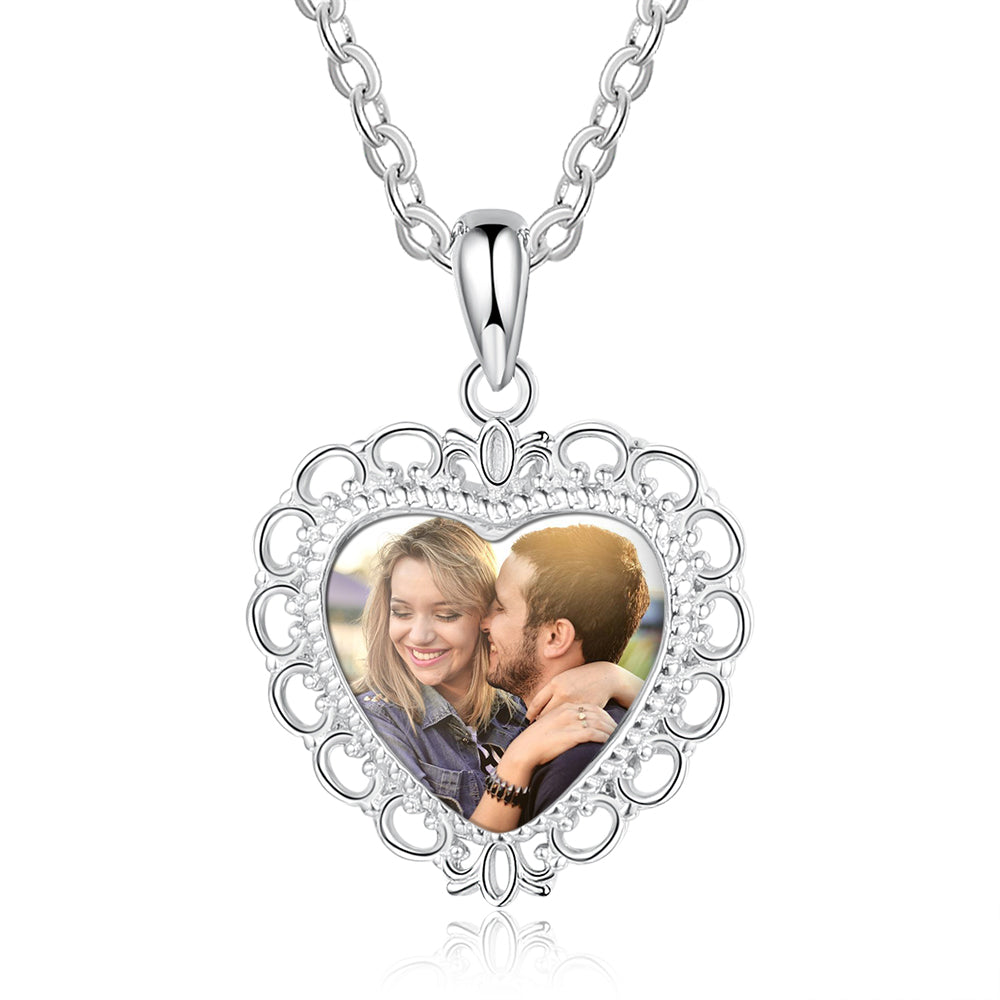 Heart Shape Photo Pendant Necklace