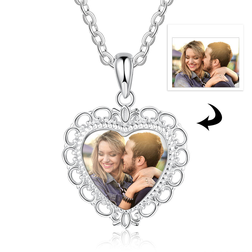 Heart Shape Photo Pendant Necklace