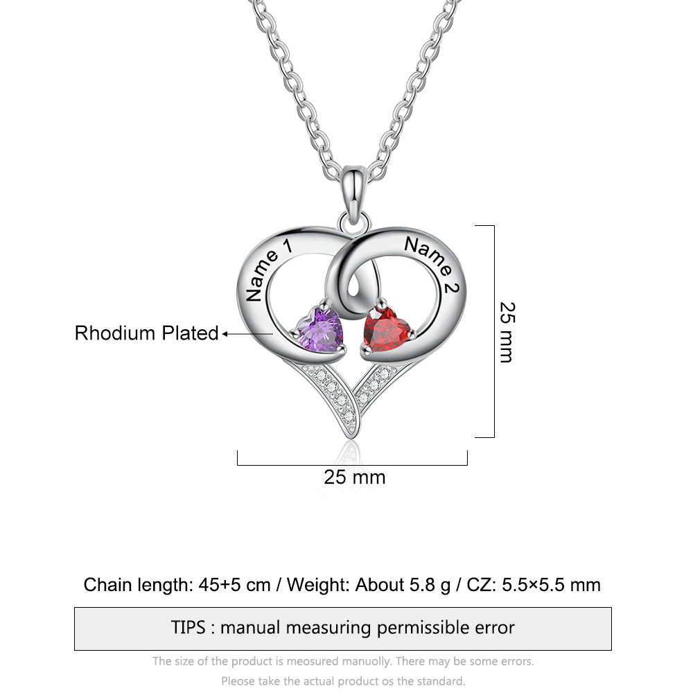 Rhodium Plated Heart Necklace