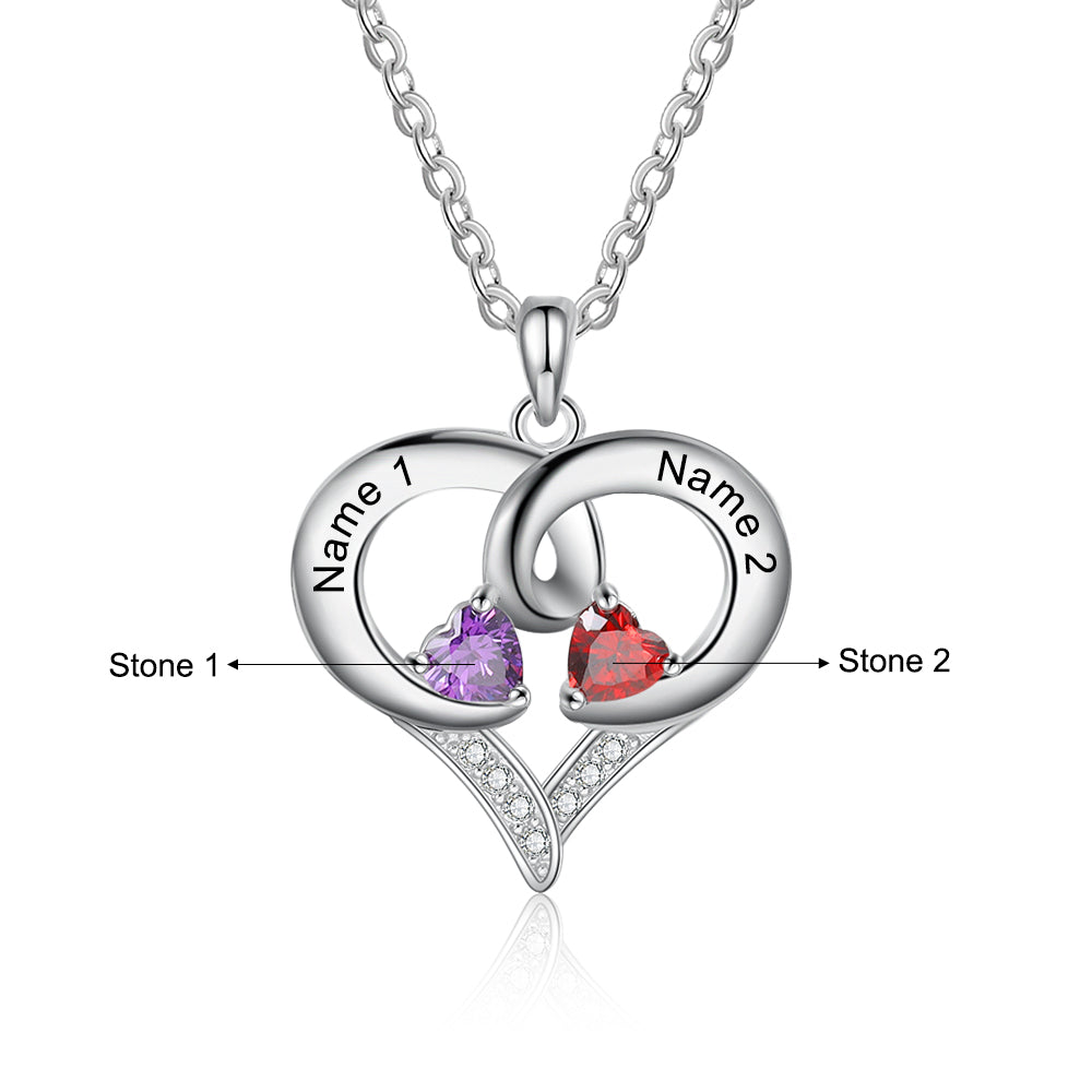 Rhodium Plated Heart Necklace