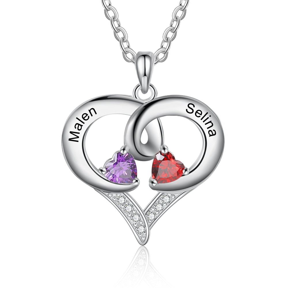 Rhodium Plated Heart Necklace