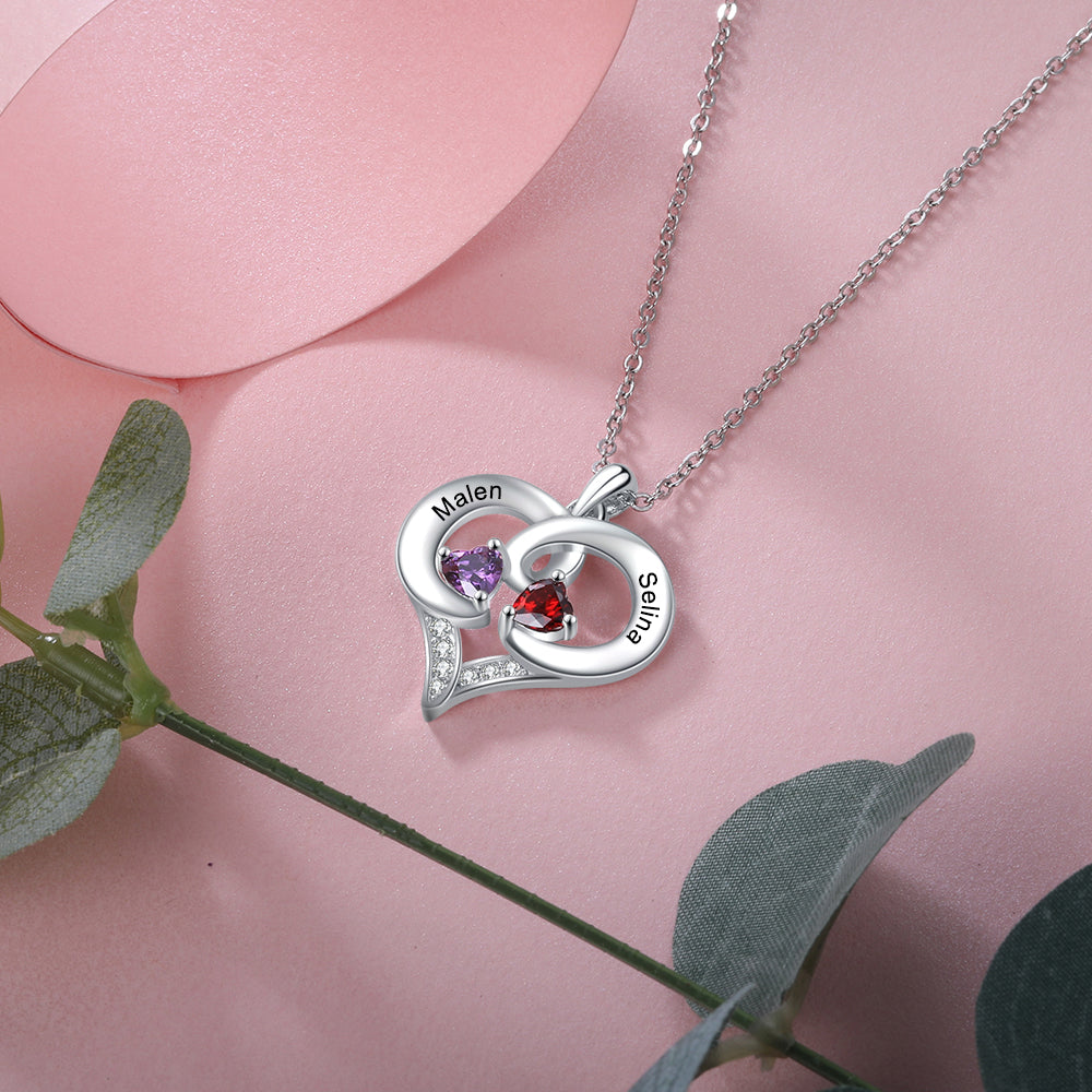 Rhodium Plated Heart Necklace