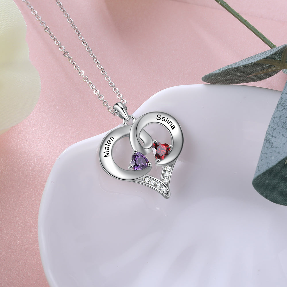 Rhodium Plated Heart Necklace