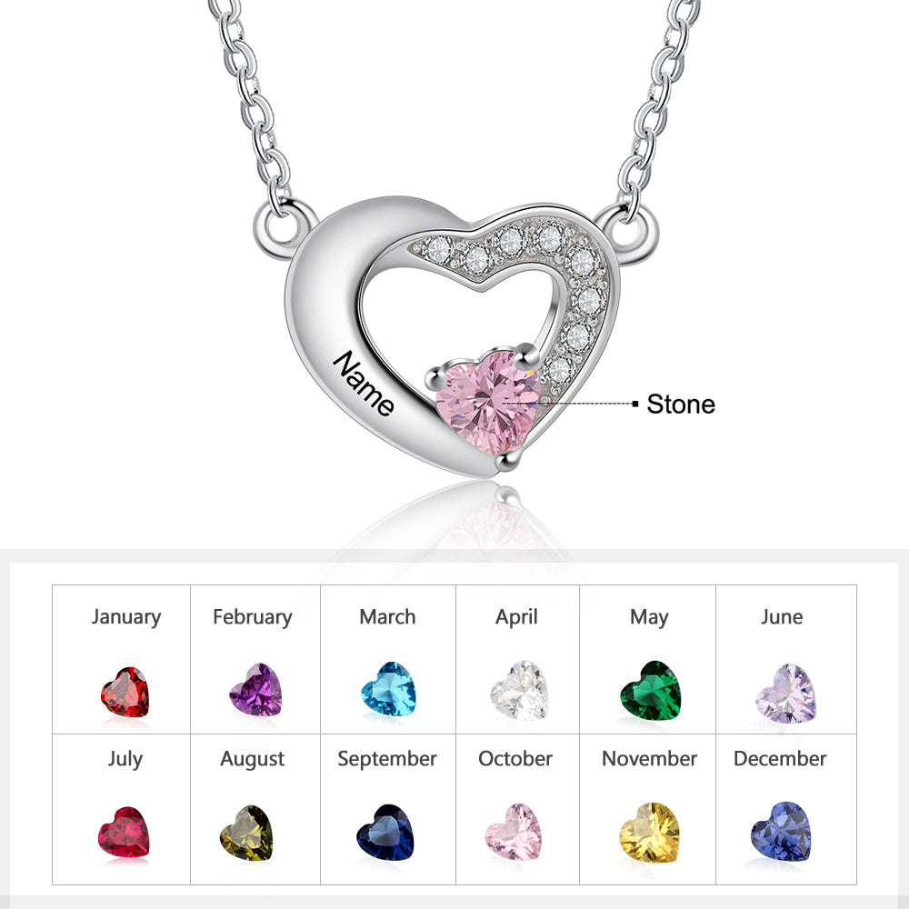 Rhodium Plated Heart Shape Necklace