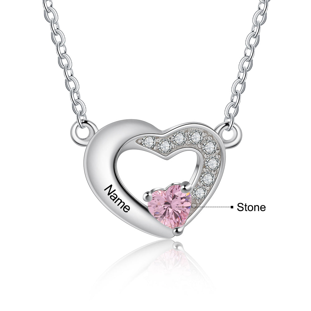 Rhodium Plated Heart Shape Necklace