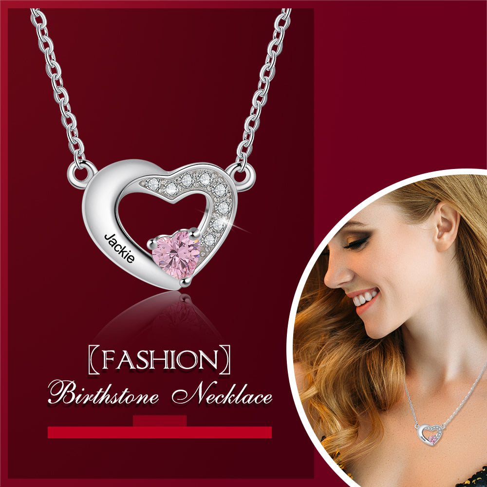 Rhodium Plated Heart Shape Necklace