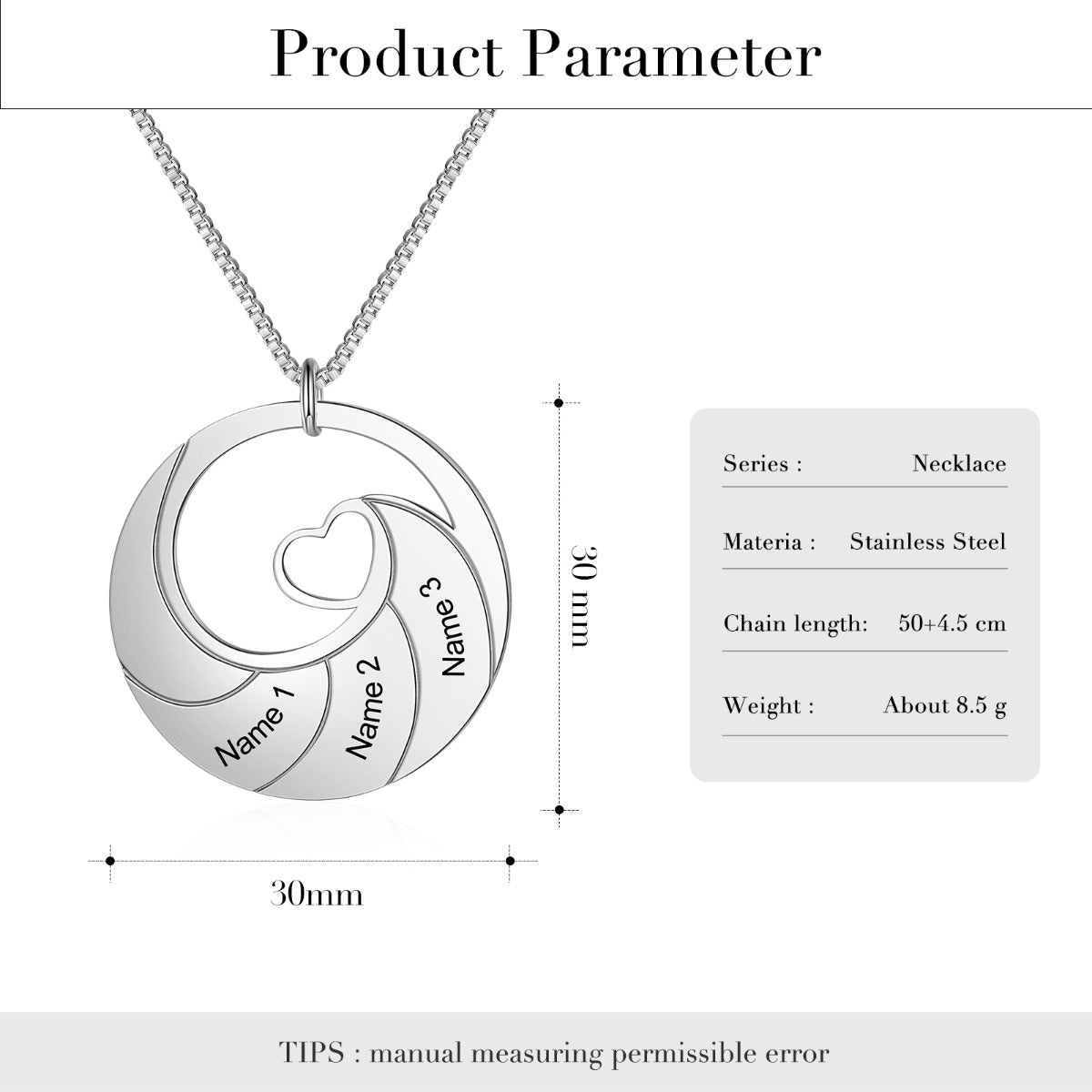 Custom Jewelry Personalized Stainless Steel Necklace