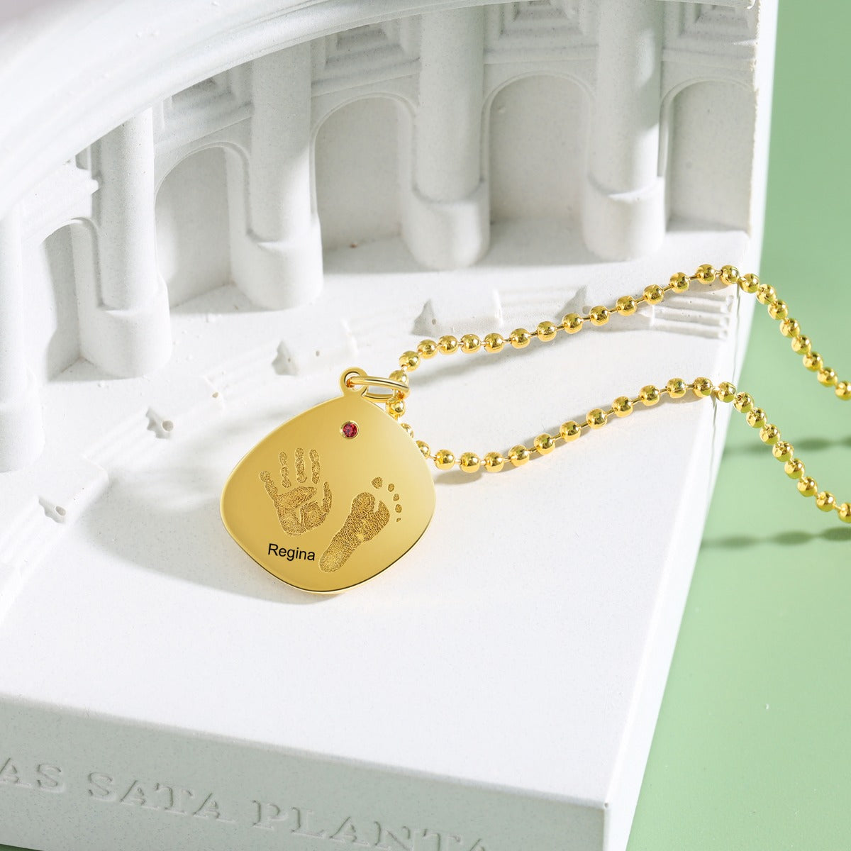 Rhodium Plated Birth Anniversary Necklace