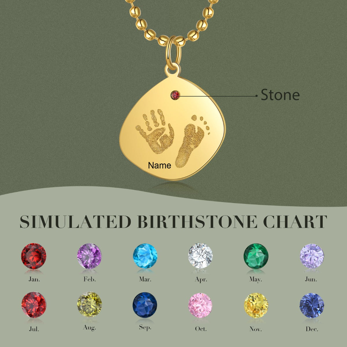 Rhodium Plated Birth Anniversary Necklace