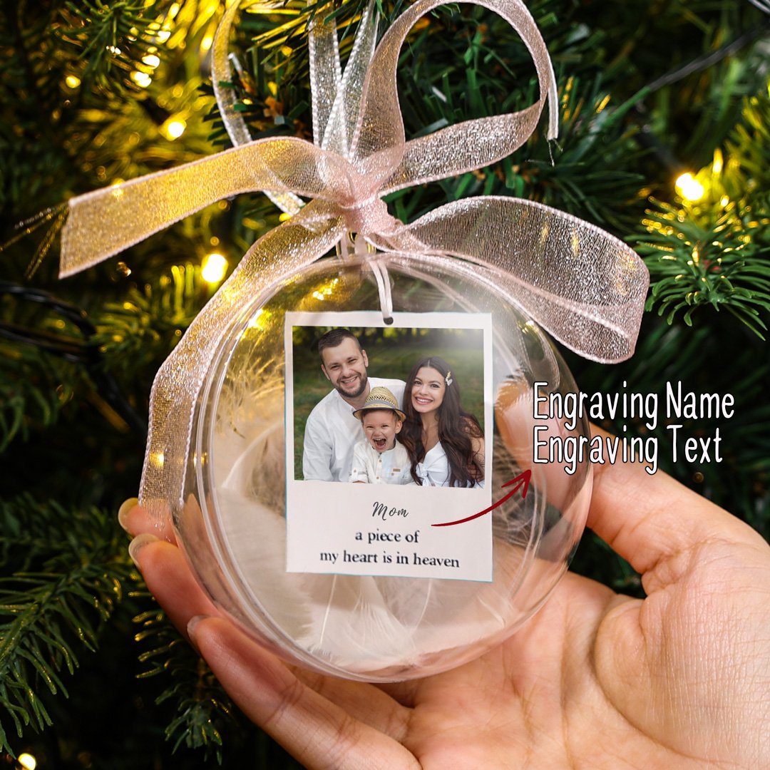 Personalised Photo Inside Christmas Bauble Memory Decoration