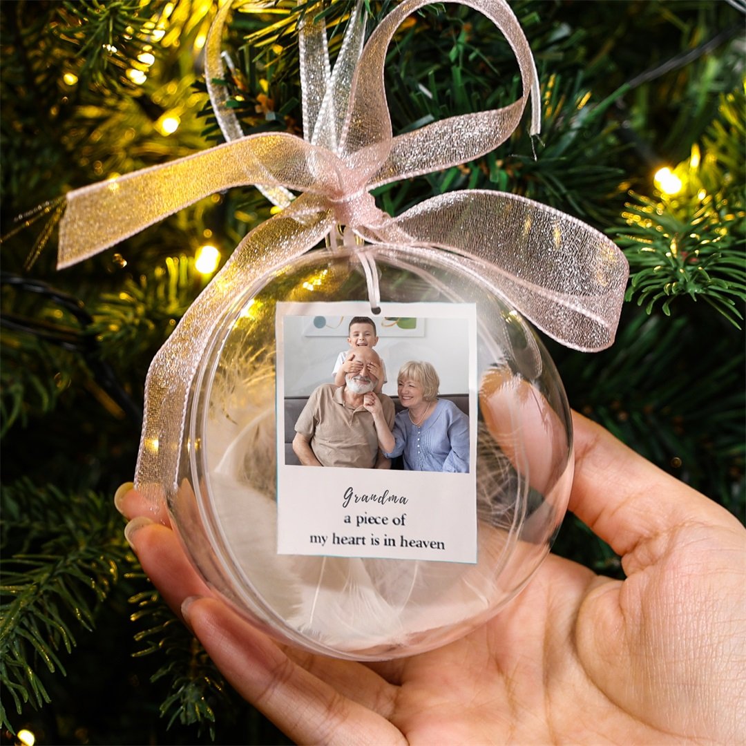 Personalised Photo Inside Christmas Bauble Memory Decoration