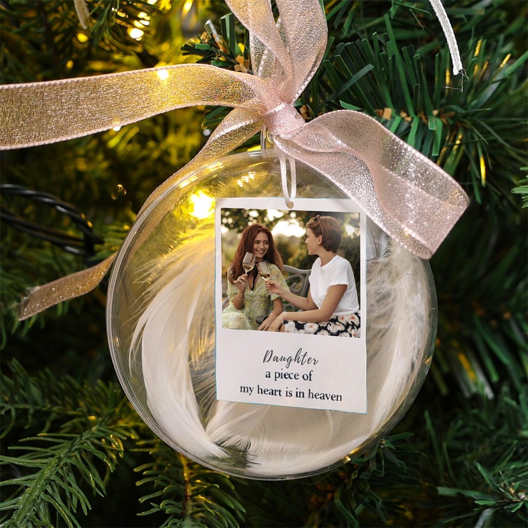 Personalised Photo Inside Christmas Bauble Memory Decoration