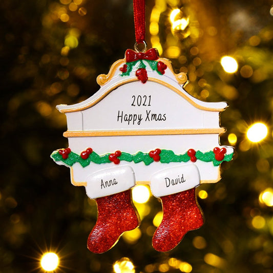 Personalized Christmas Ornament Red Stockings Ornaments Family Gifts