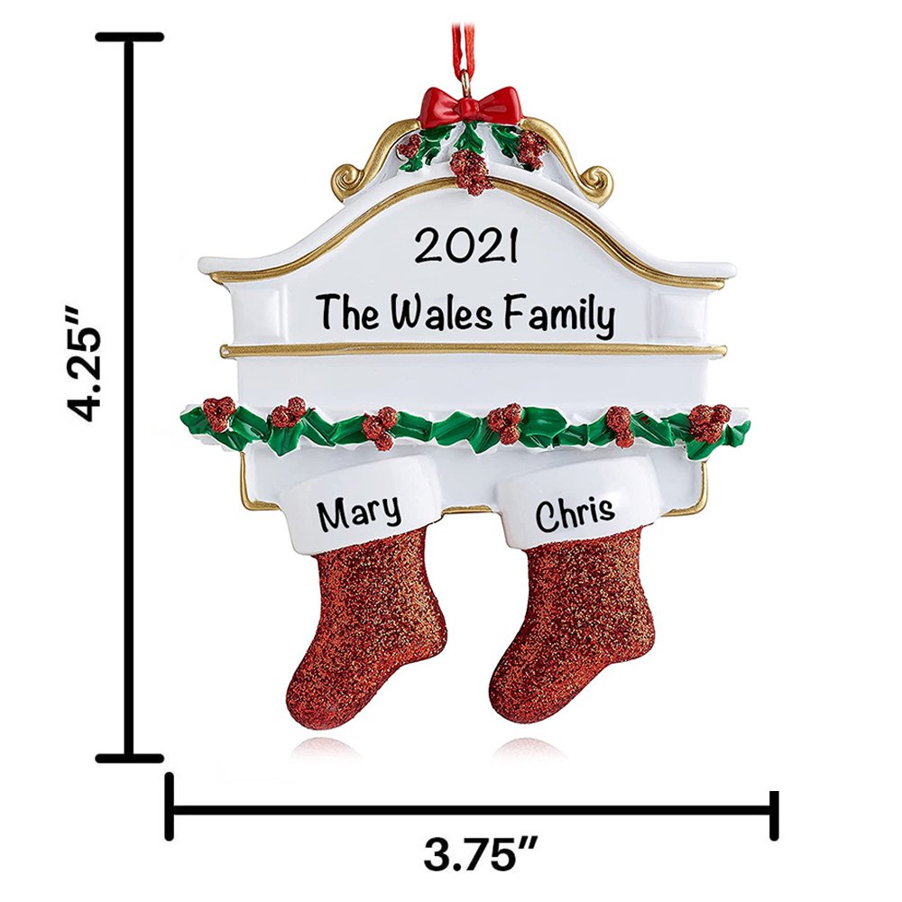 Personalized Christmas Ornament Red Stockings Ornaments Family Gifts