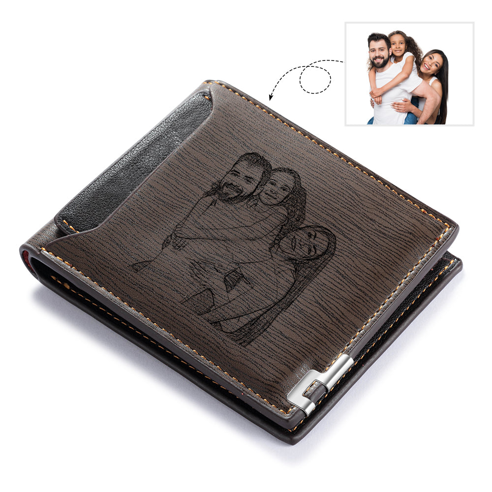 Custom gift PU Leather Custom Photo Wallet