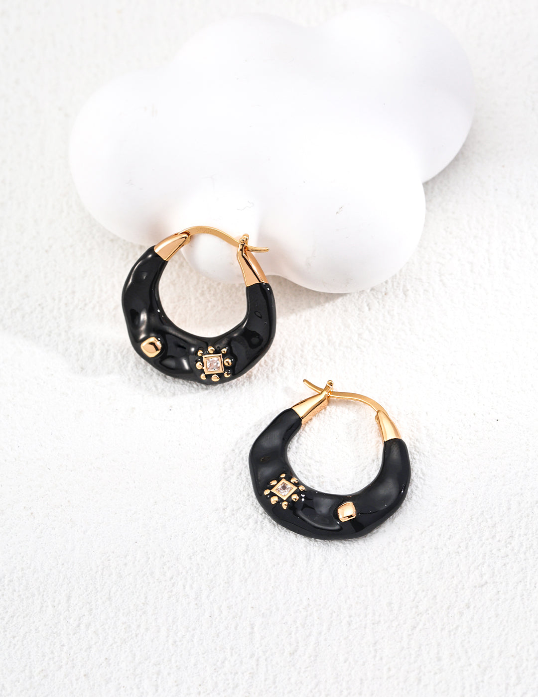 Vintage Drip Glaze Zircon Earrings