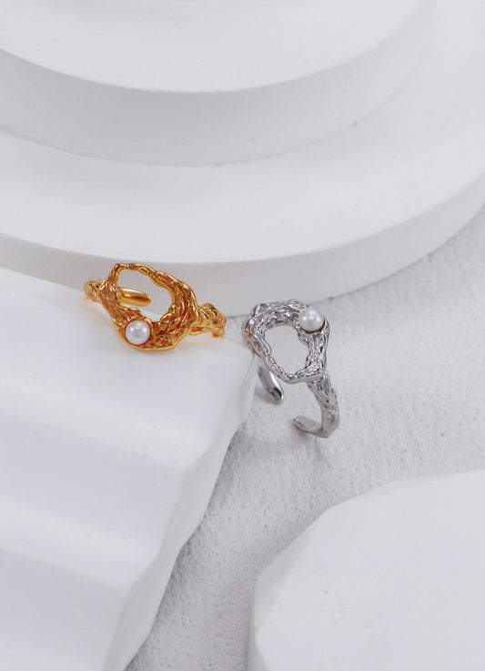 Liquid Metal Pearl Ring
