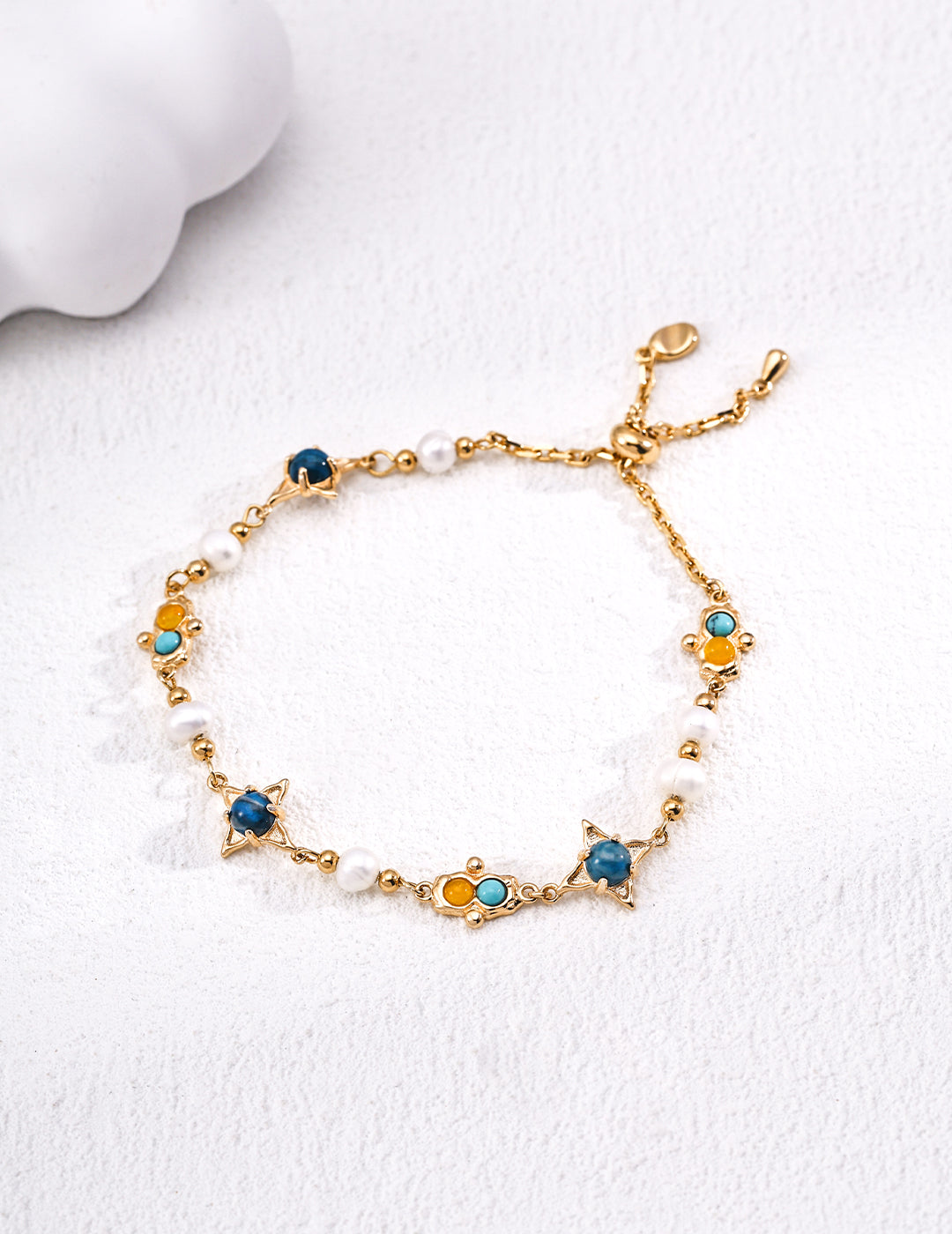 Natural Pearl Turquoise Agate Bracelet