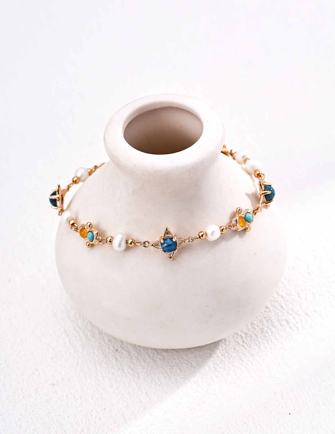 Natural Pearl Turquoise Agate Bracelet