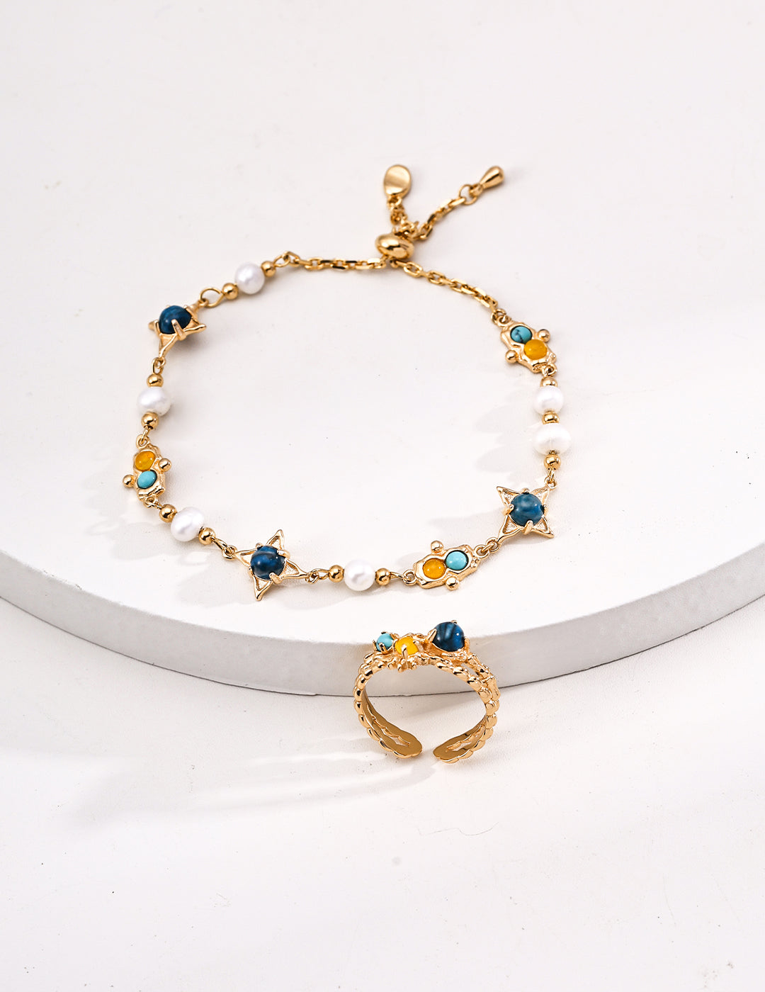 Natural Pearl Turquoise Agate Bracelet