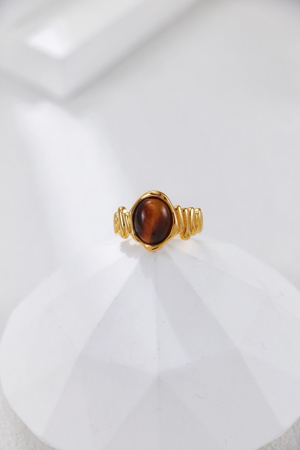Woven Tiger Eye / Mother of Pearl Ring