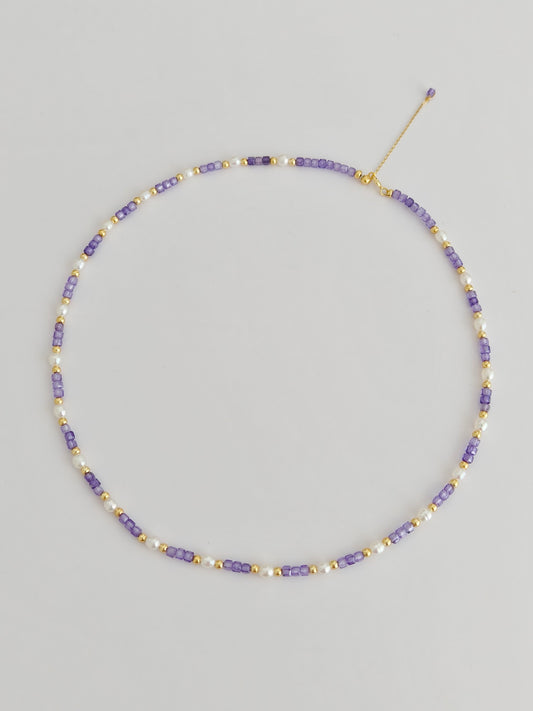 Natural Pearl Zircon Necklace